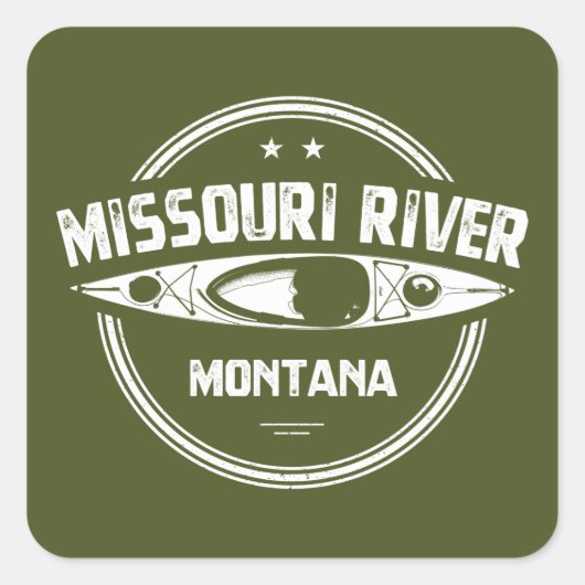 Sticker Carré Missouri River, Montana (Devant)