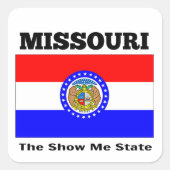 Sticker Carré Missouri, The Show Me State, (Devant)