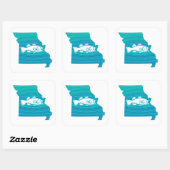 Sticker Carré Missouri Wave Fishing (Feuille)