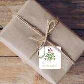 Sticker Carré Mistletoe botanique de Noël Elégante verdure