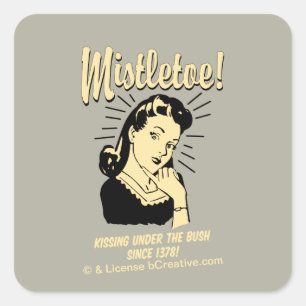 Sticker Carré Mistletoe : Embrasser Sous Le Bush Depuis 1378