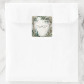 Sticker Carré Misty Forest Eucalyptus Gold Sparkle Rustic (Sac)