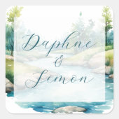 Sticker Carré Misty Mountain Mariage (Devant)