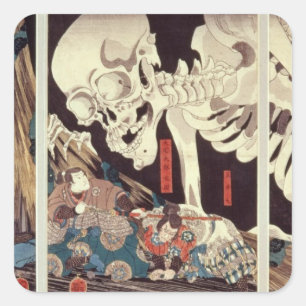 Sticker Carré Mitsukini Defying the Skeleton Specter, vers 1845