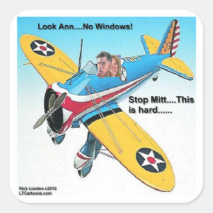 Sticker Carré Mitts Avion sans Fenêtres Cadeaux Drôles et T-Shir