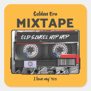 Sticker Carré Mixtape Ere d'Or 90's Vibes Old School Hip-Hop