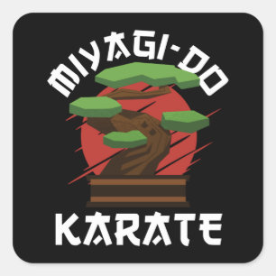 Sticker Carré Miyagi-Do Karate Bonsai Arbre Cadeau