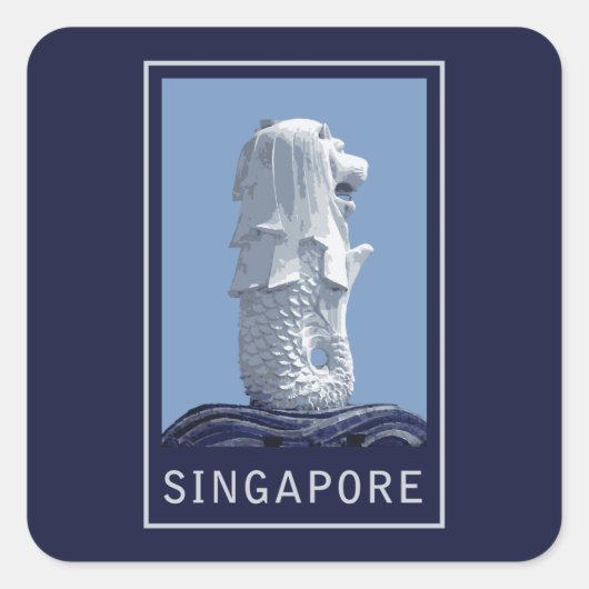 Sticker Carré Mlion de Singapour (Devant)
