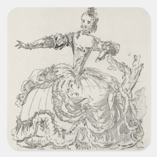 Sticker Carré Mlle Puvigne comme statue vivante, dans Pigmalion,