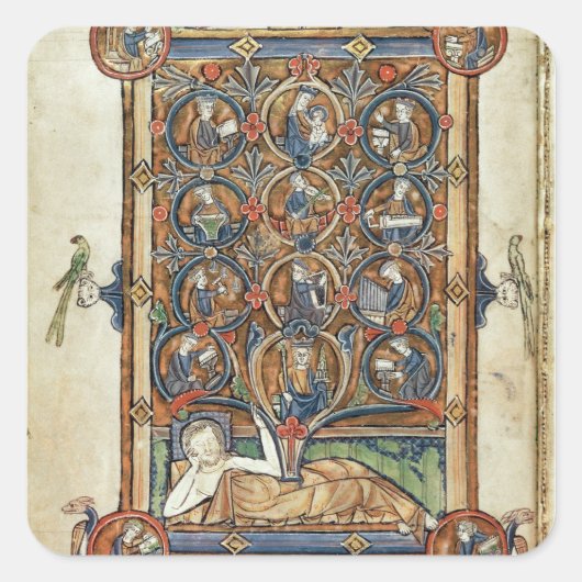 Sticker Carré Mme 21926 l'arbre de Jesse d'un psalter (Devant)