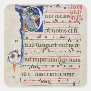 Sticker Carré Mme 561 page avec "P" initial historiated