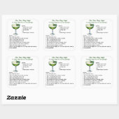 Sticker Carré Mme Claus Minty Delight Cocktail Recette (Feuille)