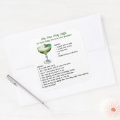 Sticker Carré Mme Claus Minty Delight Cocktail Recette (Enveloppe)