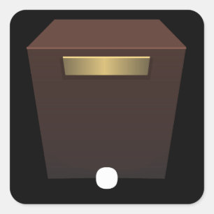 Sticker Carré Mobilier brillant côté acajou musée pedesta