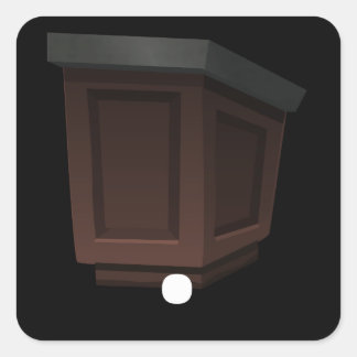 Sticker Carré Mobilier brillant salle déco podium en bois