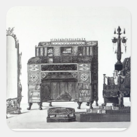 Sticker Carré Mobilier de style grec (Devant)