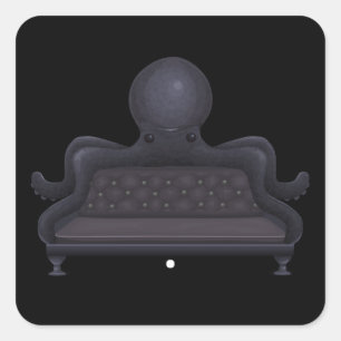 Sticker Carré Mobilier glacé canapé pieuvre