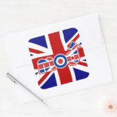 Sticker Carré Mod Logo Union Jack Arrière - plan carré autocolla (Enveloppe)