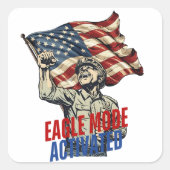 Sticker Carré Mode aigle activé (Devant)