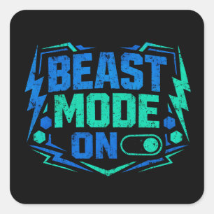 Sticker Carré Mode bête activé – Énergie d'activation de salle d