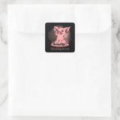 Sticker Carré mode de pensée mignon vous aimez le cochon ajouter (Sac)