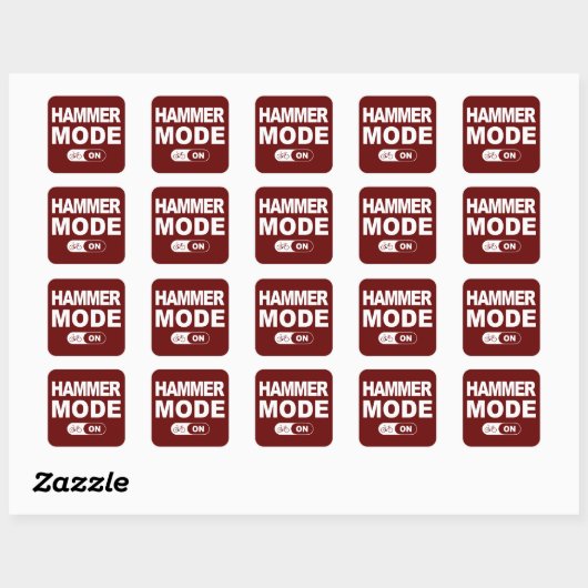 Sticker Carré Mode marteau activé (Feuille)
