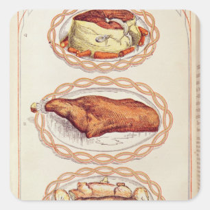 Sticker Carré Mode moderne des plats de portion, de Mme Beaton