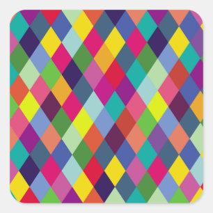 Sticker Carré Mode motif Colorful - Housse de printemps moderne