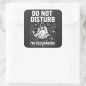 Sticker Carré Mode Ne Pas Déranger Introverti (Sac)