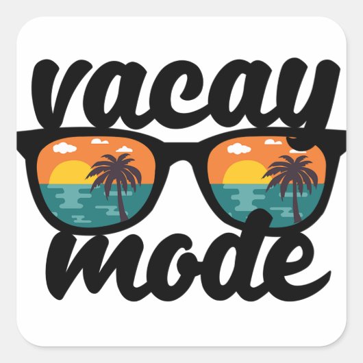 Sticker Carré Mode Vacances Design Été (Devant)