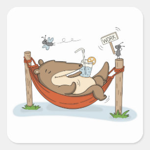 Sticker Carré Mode Vacances   Fourmilier