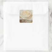 Sticker Carré Modèle crémeux Rose blanche (Sac)