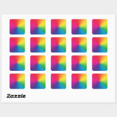 Sticker Carré Modèle Customisé Rainbow Gradient - Arcs-en-ciel (Feuille)