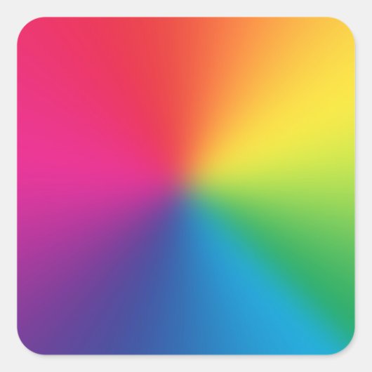 Sticker Carré Modèle Customisé Rainbow Gradient - Arcs-en-ciel (Devant)