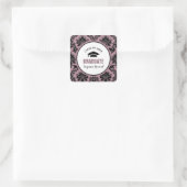 Sticker Carré Modèle Damask Graduation personnalisée (Sac)