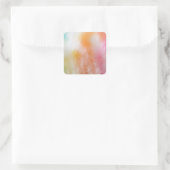 Sticker Carré Modèle d'art abstrait rose rouge jaune bleu vierge (Sac)