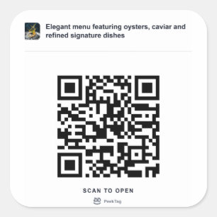 Sticker Carré Modèle d'autocollant QR PeekTag