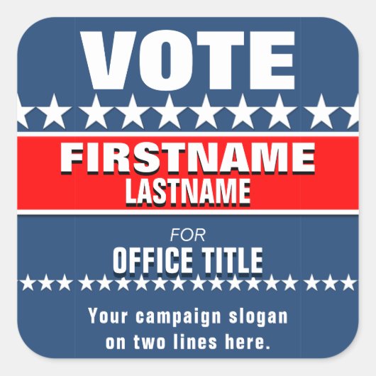 Sticker Carré Modèle de campagne (Devant)