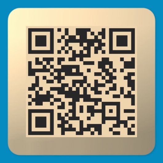 Sticker Carré Modèle de code QR immédiatement modifiable | Or Fa