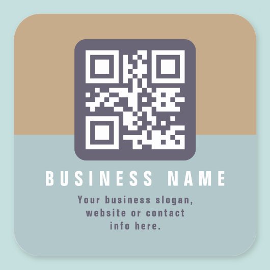 Sticker Carré Modèle de code QR moderne éditable | Couleurs atté