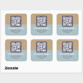 Sticker Carré Modèle de code QR moderne éditable | Couleurs atté (Feuille)