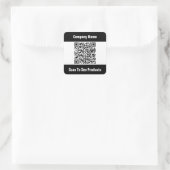 Sticker Carré Modèle de code QR noir et blanc (Sac)