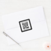 Sticker Carré Modèle de code QR numérisable avec texte modifiabl (Enveloppe)