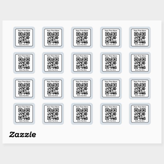 Sticker Carré Modèle de code QR numérisable avec texte modifiabl (Feuille)