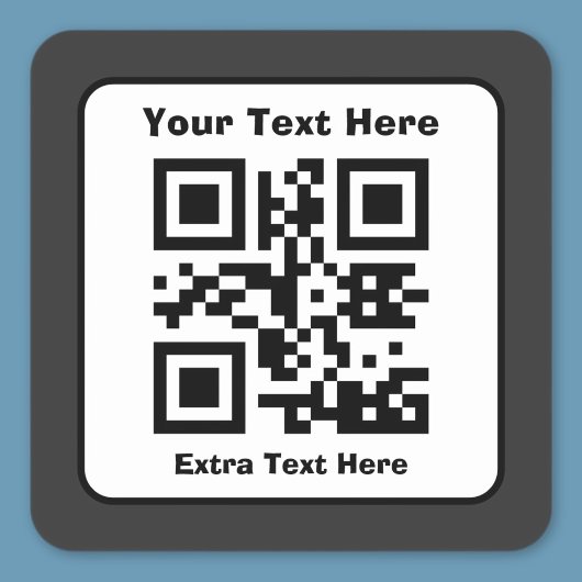 Sticker Carré Modèle de code QR scannable avec texte modifiable