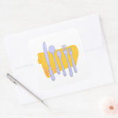 Sticker Carré Modèle de conception de Cuisine Dinnerware (Enveloppe)