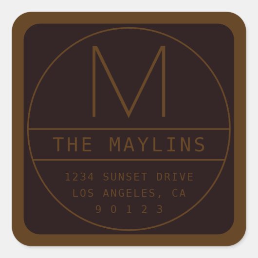 Sticker Carré Modèle de conception rétro-moderne modifiable | Ma (Devant)