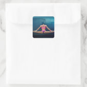 Sticker Carré Modèle de condition physique féminine Split Thunde (Sac)