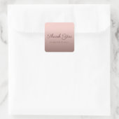 Sticker Carré Modèle de monogramme de script Merci couleur or ro (Sac)