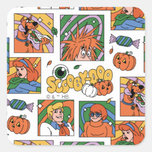 Sticker Carré Modèle de photos Halloween de Scooby-Doo